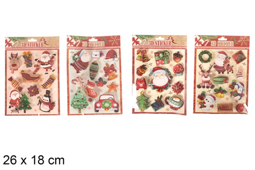 [117421] Sortido de decoração de Natal 3D autocolantes 26x18 cm