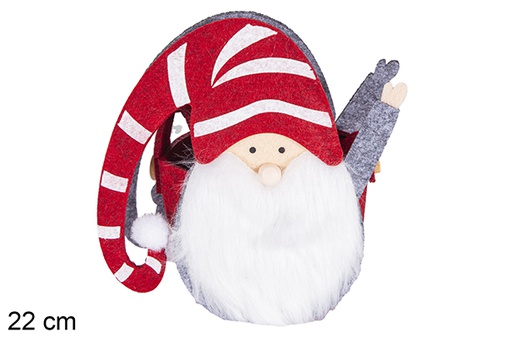 [117450] Christmas bag shaped gnome head 22 cm