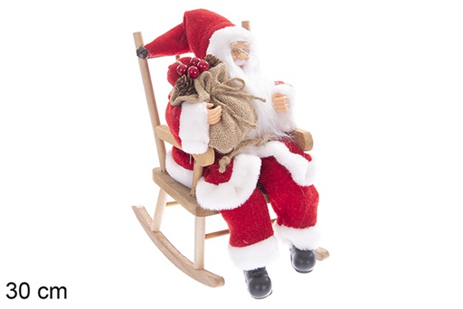 [117499] Babbo Natale vestito di rosso con corona e regalo 30 cm