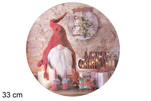 [117529] Plato redondo decorado corazones y estrellas Navidad 33 cm