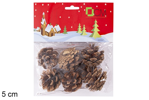 [117596] Pack 6 piñas natural en blister 5 cm