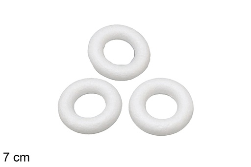 [117660] Pack 3 coroas de poliestireno branco 7 cm