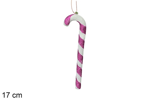 [117696] White/red Christmas cane 17 cm