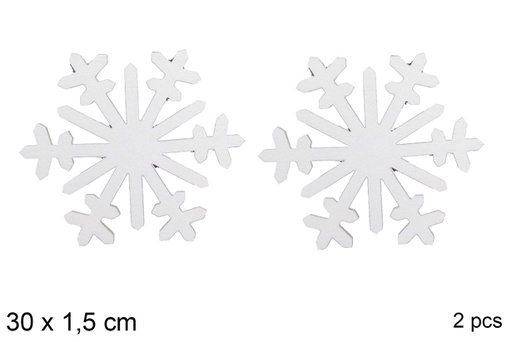 [117733] Pack 2 white polystyrene snowflakes 30 cm