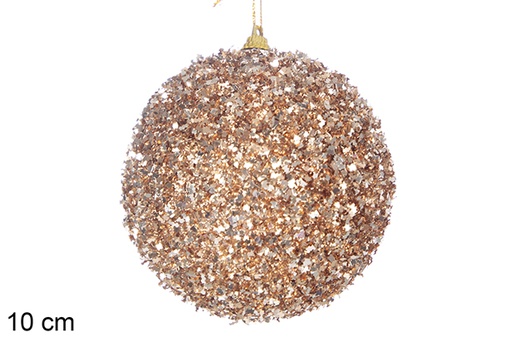 [117774] Bola de Natal âmbar com strass 10 cm