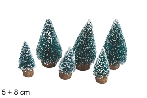 [117824] Pack 6 alberi di Natale verdi 5-8 cm