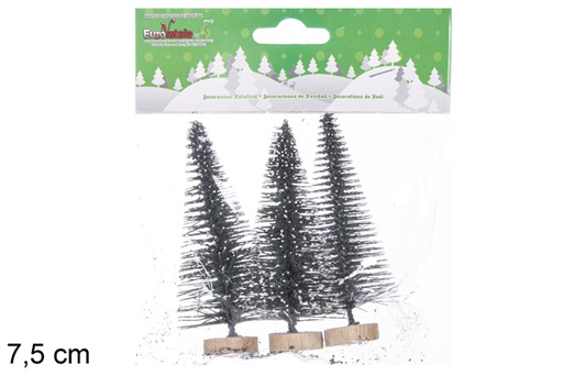 [117826] Pack 3 alberi di Natale bianchi 7,5 cm