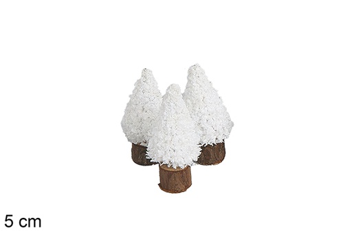 [117830] Pack 3 white Christmas trees 5 cm