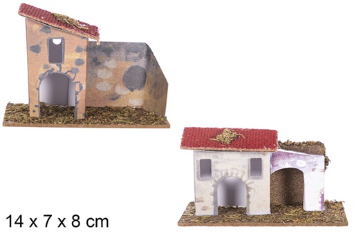 [117905] Maison de Noël 4 modèles assortis 14x7x8 cm