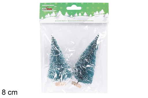 [117921] Pack 2 árboles verdes nevados 8 cm  