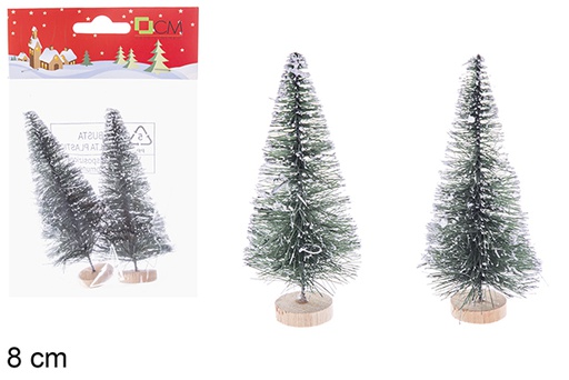 [117921] Pack 2 alberi verdi innevati 8 cm