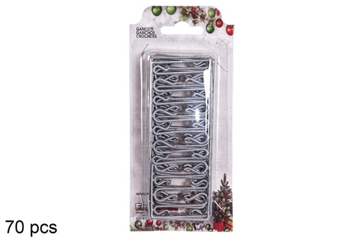 [117936] Pack 70 ganci argentati in blister