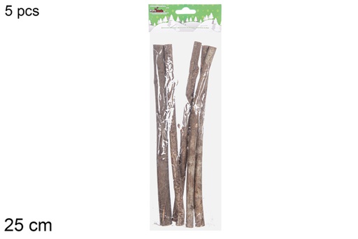 [117974] Pack 5 wooden logs in a bag 25 cm                 