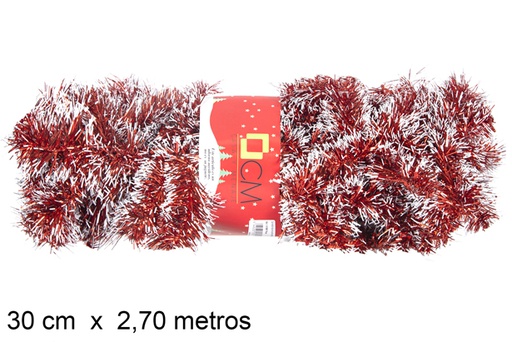 [117991] Red white tip garland 30 cm x 2,70 m