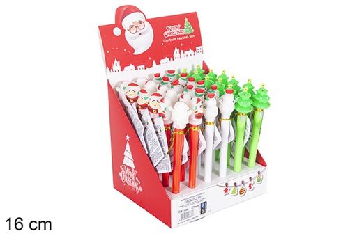 [118050] Assorted luminous Christmas pen 16 cm