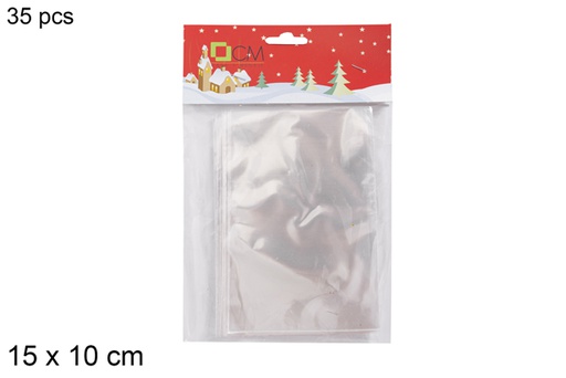 [118059] Pack 35 sacchetti regalo in PVC trasparente 15x10 cm