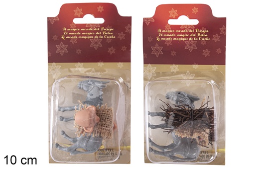 [118124] Donkey with load assorted models in blister 10 cm