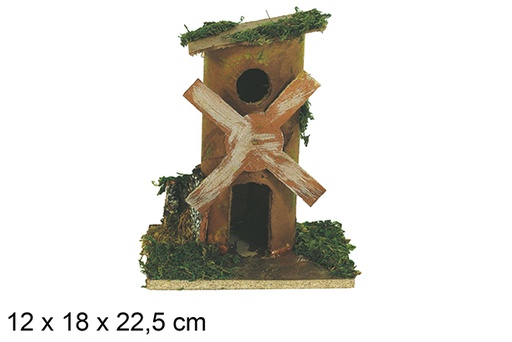 [118125] Mill on wooden base in box 12x18 cm