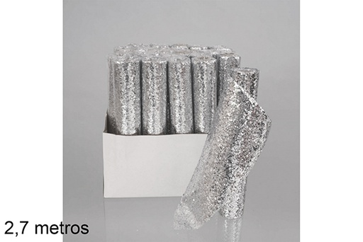 [118162] SILVER CHRISTMAS SEQUINS ROLL 29 X 270 CM