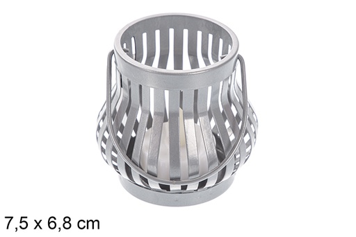 [118192] Castiçal de metal de Natal com vela LED 7,5x6,8 cm