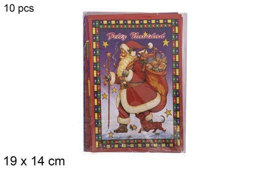 [118309] Pack 10 assorted Christmas postcards 19x14 cm