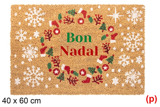 [118330] Felpudo decorado corona Bon Nadal 40x60cm