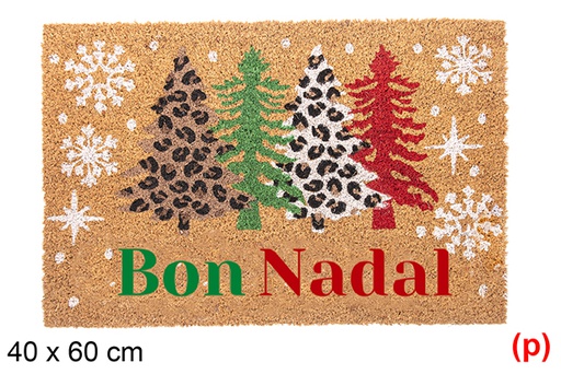[118334] Felpudo decorado árboles Bon Nadal 40x60cm