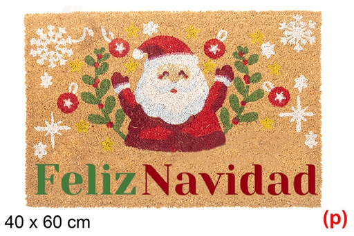 [118343] Capacho Papai Noel decorado Visco Feliz Natal 40x60 cm