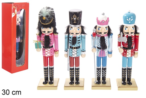 [118374] Wooden Christmas nutcracker assorted color 30 cm