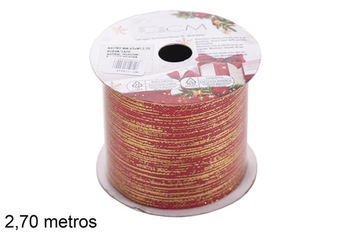 [118418] Christmas ribbon with gold polyester edge 2.7 m.