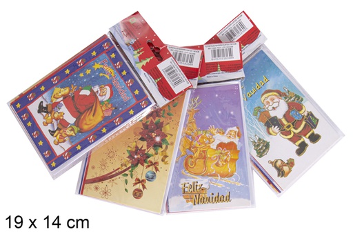 [118569] Pack 12 postales navideño surtido 19x14 cm