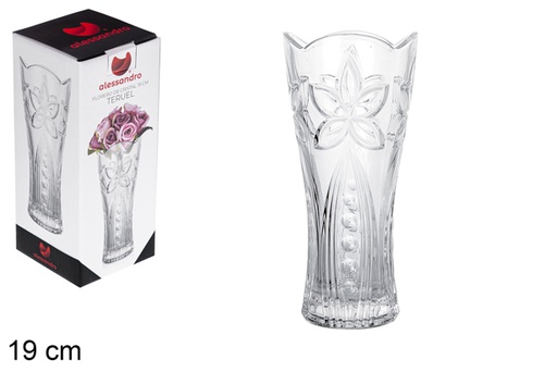 [118632] Glass flower vase Teruel 19 cm