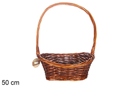 [118704] Panier en osier acajou 50 cm