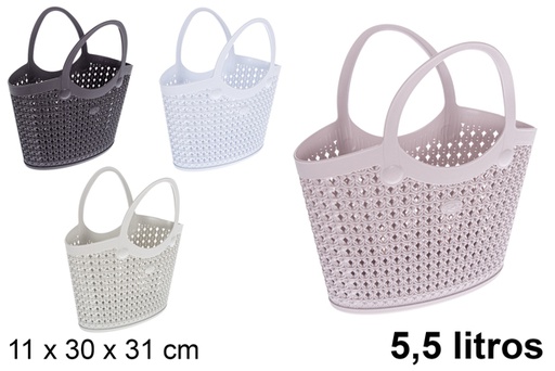 [118722] Sac plastique ajouré couleurs assorties 5,5 l.