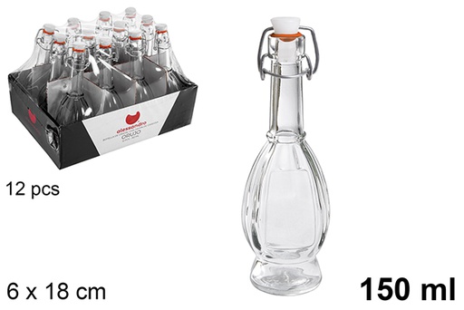 [118758] Bottiglia in vetro con tappo meccannico 150 ml