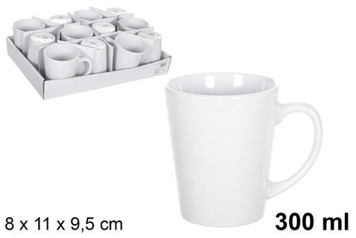 [118800] Tazza conica in ceramica bianca 300 ml