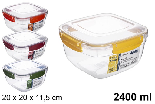 [118807] Hermetic square plastic lunch box 2.400 ml
