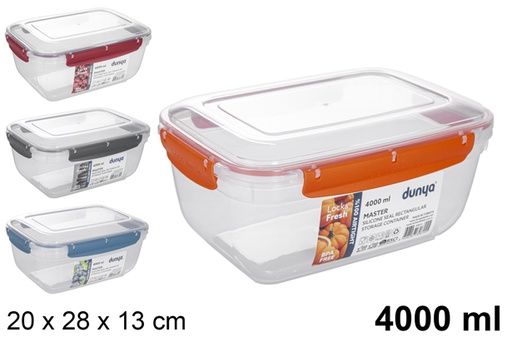 [118812] Hermetic rectangular plastic lunch box 4.000 ml