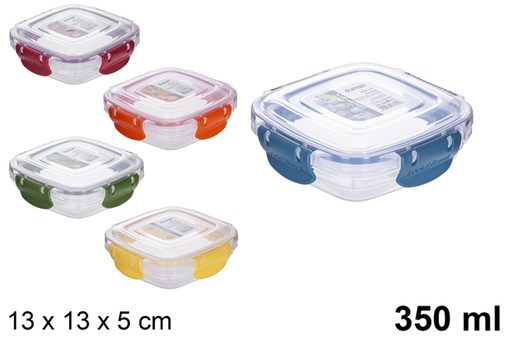 [118813] Hermetic square plastic lunch box 350 ml