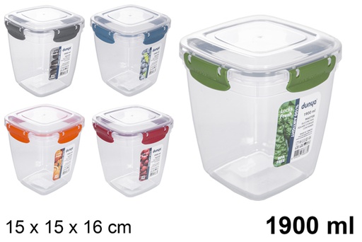 [118817] Hermetic square plastic lunch box 1.900 ml