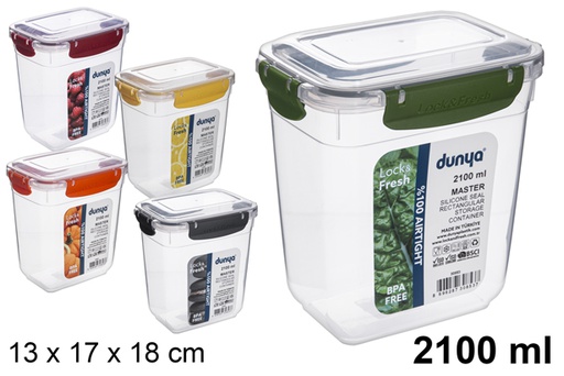 [118820] Lunch box ermetico rettangolare in plastica da 2.100 ml