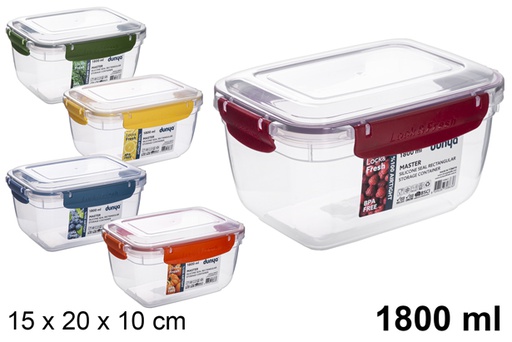 [118823] Hermetic rectangular plastic lunch box 1,800 ml