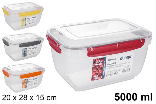 [118825] Lunch box ermetico rettangolare in plastica da 5.000 ml