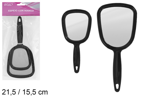 [118883] Espejo color negro con mango 21,5 cm / 15,5 cm