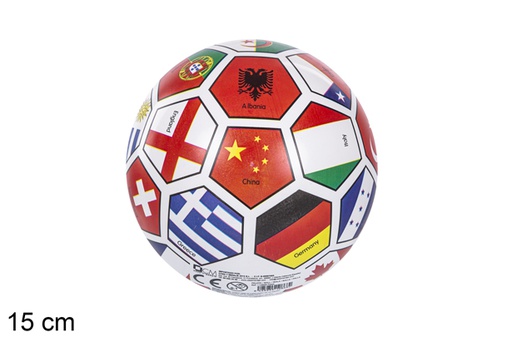 [118921] Bola inflada decorada com bandeira do país 15 cm