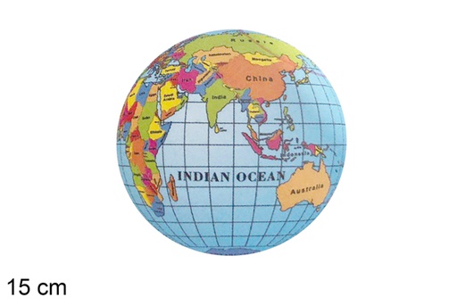 [118923] World map inflated ball 15 cm