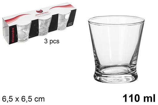 [118936] Pack 3 vasos cristal café cortado 110 ml