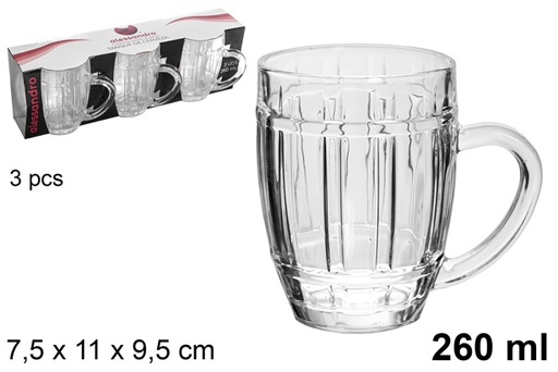 [118997] Pack 3 verres à bière en verre 260 ml