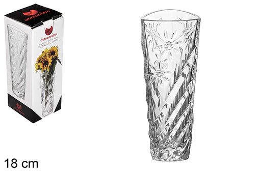 [119030] Vaso vetro triangolo Roma 18 cm