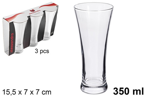 [119031] Pack 3 verres à bière en verre 3550 ml